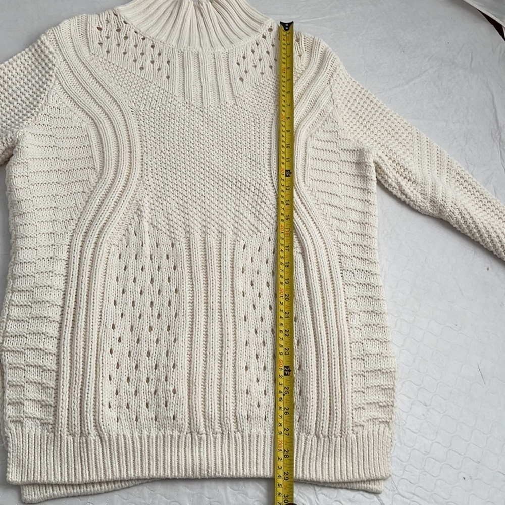 Black Tape off white mock neck tunic sweater L - Picture 7 of 10